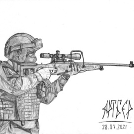 Боец СОБР с винтовкой СВ-98