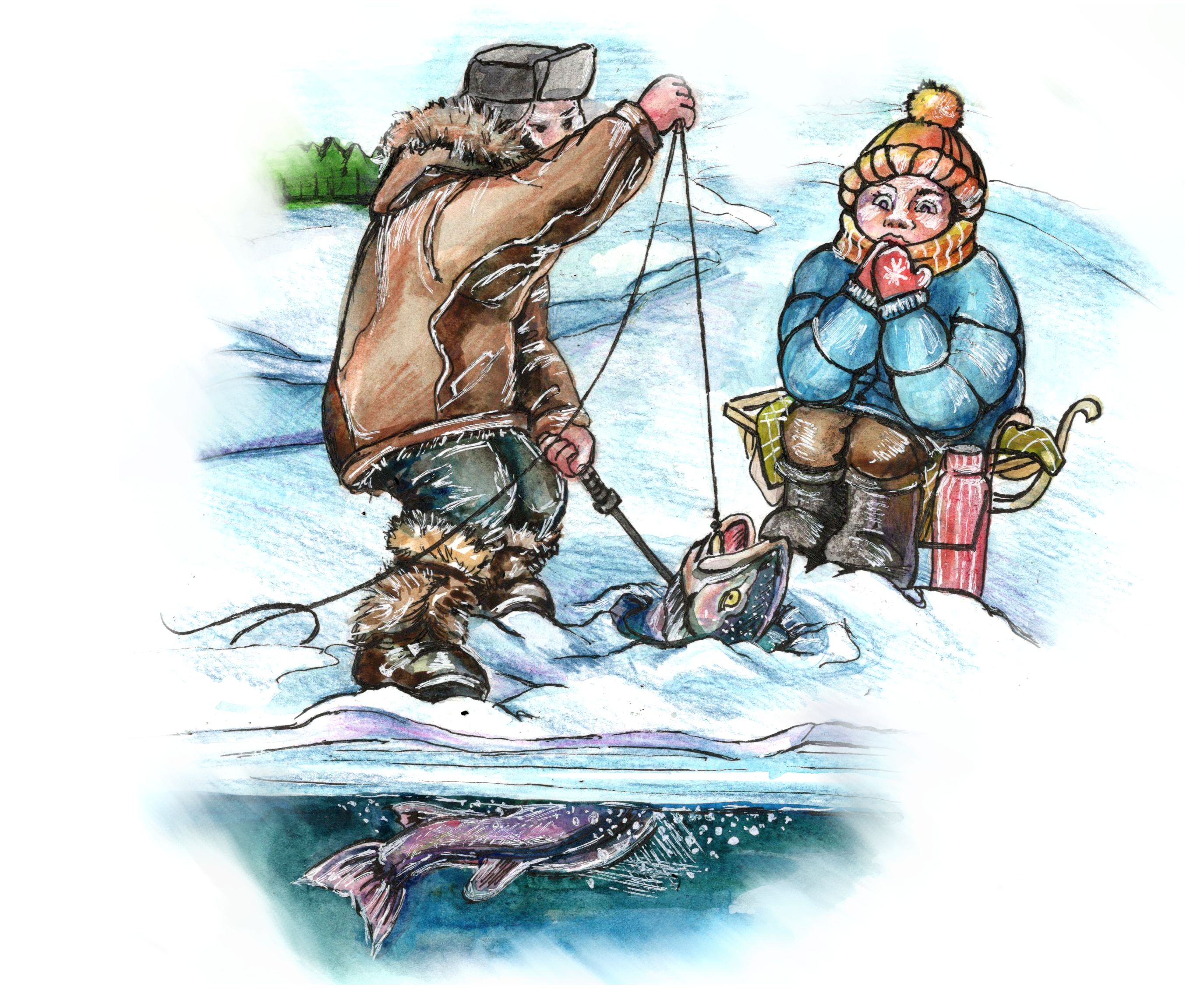 Иллюстрация  рыбалка | Illustrators