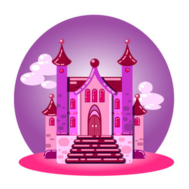 Замок в стиле flat (монохром)