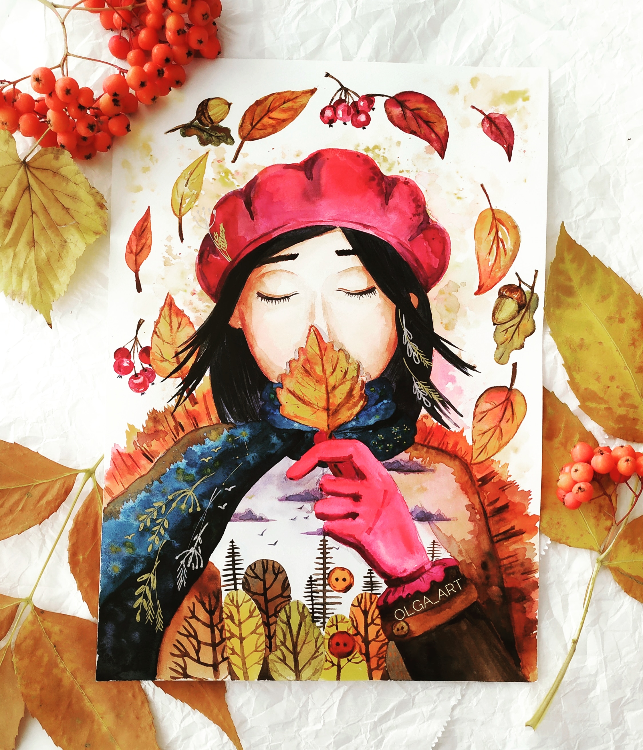 Девушка осень арт (57 фото)