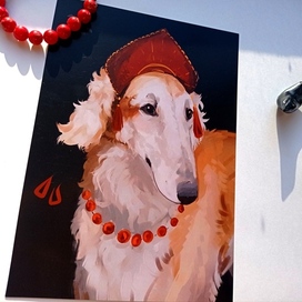 Открытка борзая 