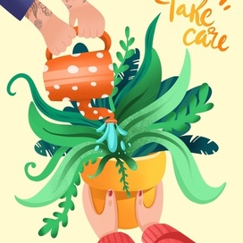 Иллюстрация для открытки цветочного магазина