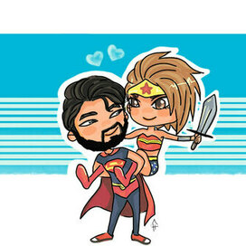 A uperman and Wonder woman