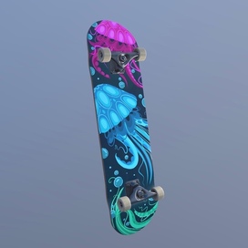 Роспись 3d модели скейтборда