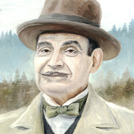 portrait of David Suchet as Hercule Poirot
