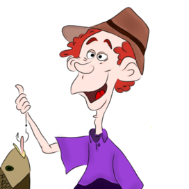 Довольный рыбак