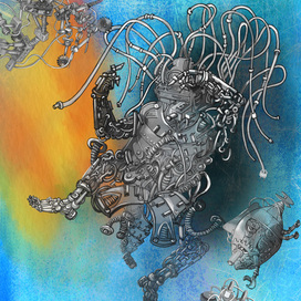 Шаман Эскиз иллюстрации  к рассказу "Бог из машины" Киры Эхговой