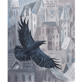 Птица Сумерки. Иллюстрация для серии открыток 
