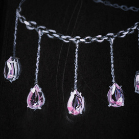 Чокер с розовым кварцем