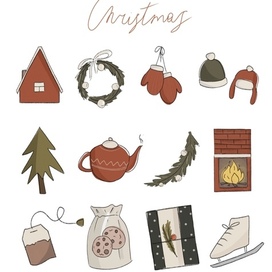 Christmas icons, postcard 