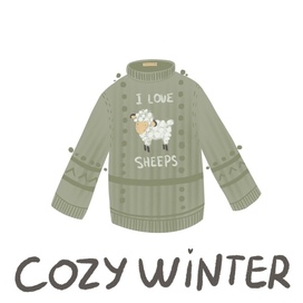 зимний свитер с принтом