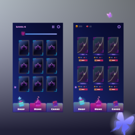 UI/UXdesign for mobile cards game