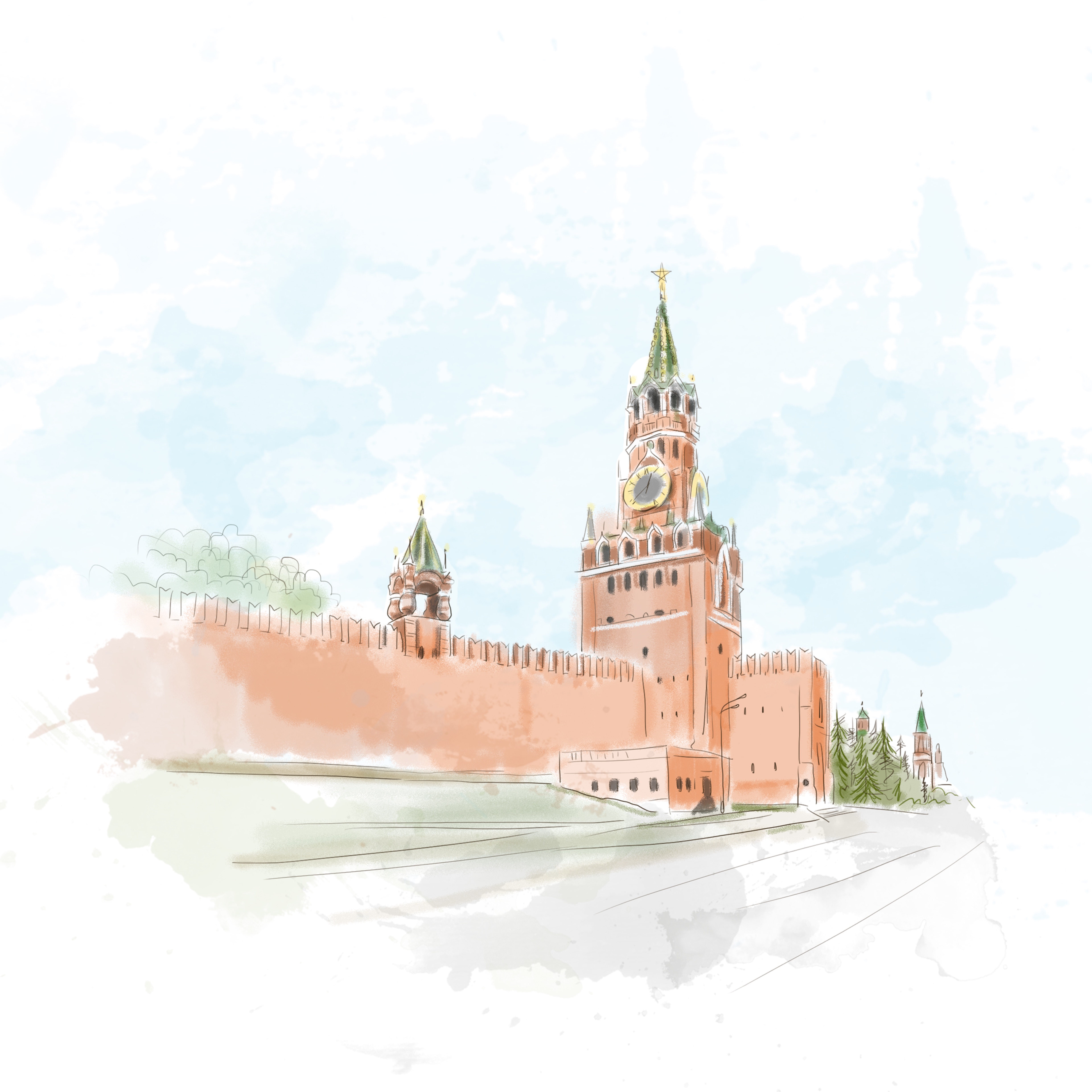 Изометрия иллюстрация Кремль