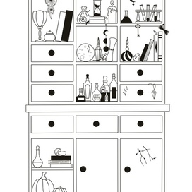 Иллюстрация: шкаф с зельями