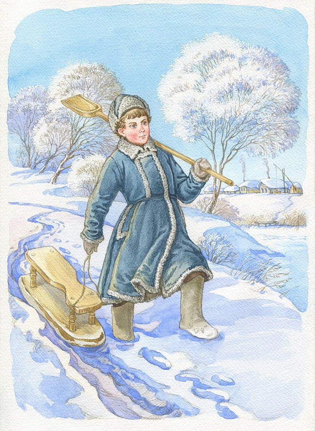 Иллюстрация Алексей Толстой Детство Никиты 2 Сугробы в