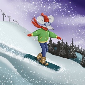Рональд на сноуборде