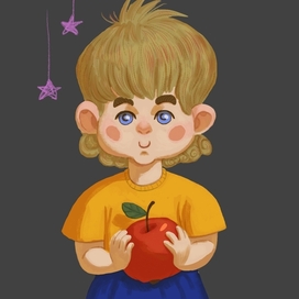 Малыш с яблоком 