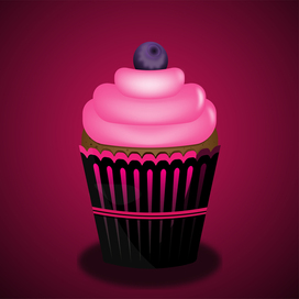 Яркий, объемный капкейк