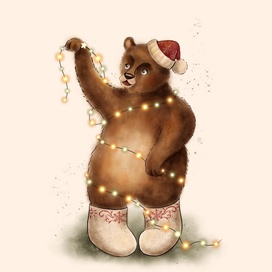 Добрый медведь (открытка)