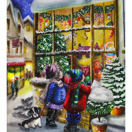 Новогодняя открытка "Рождественская витрина"