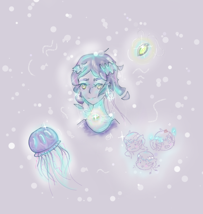 Иллюстрация Волшебная девочка медуза в стиле 2d | Illustrators.ru