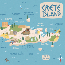 Карта острова Крит