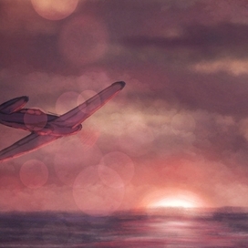 Самолет на закате