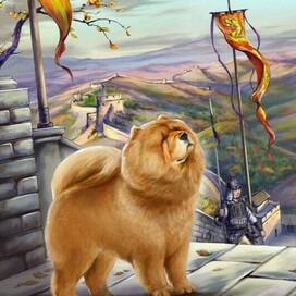 Иллюстрация для календаря. Китайская небесная собака.