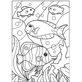 Детская раскраска с рыбками