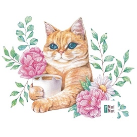 Кот за чашечкой кофе) 