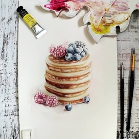 Оладьи с ягодами