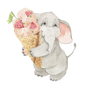 Слонёнок с мороженым