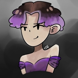 Девушка с фиолетовыми волосами