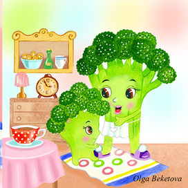 разворот к моей книжке Greeny, the baby broccoli (2021, Great Britain)