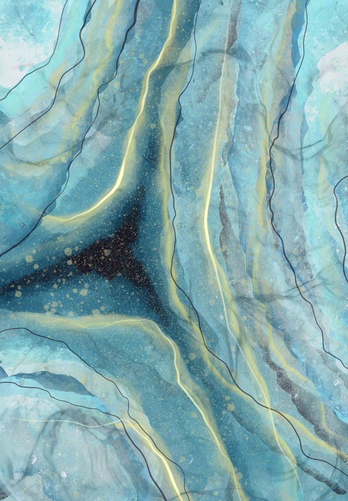 Иллюстрация Океан в стиле абстракция, декоративный, компьютерная