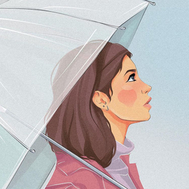 girl under an umbrella