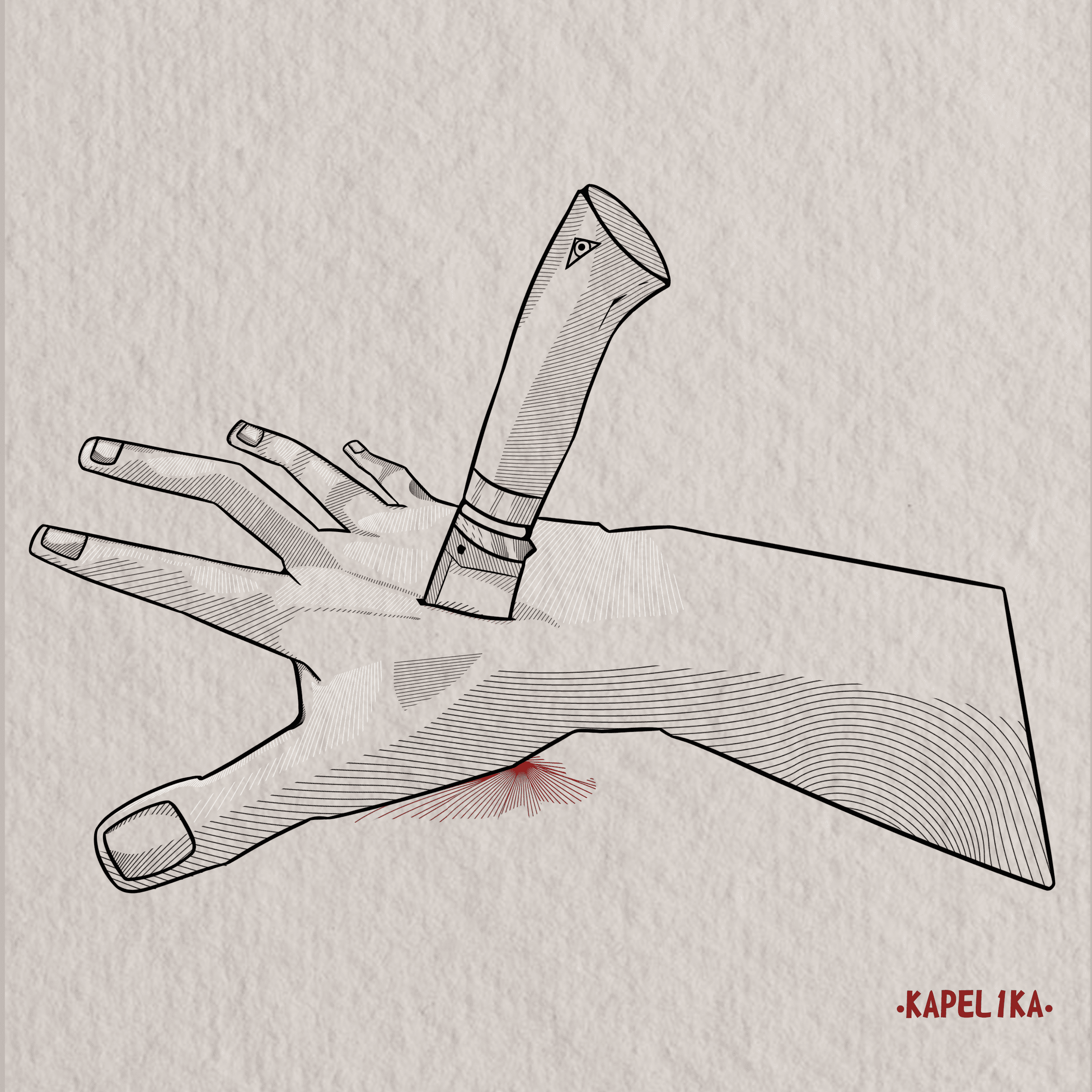 Рука с ножом рисунок
