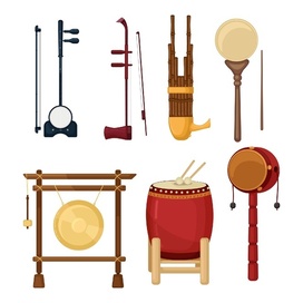 Набор классических музыкальных инструментов