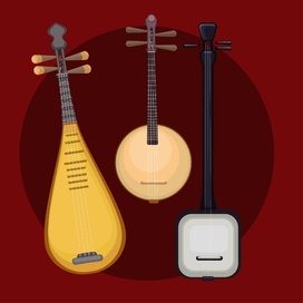 Набор классических струнных  музыкальных инструментов
