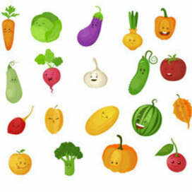Веселые персонажи фрукты и овощи