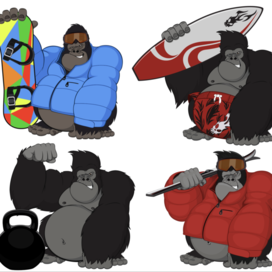 Набор спортивных горилл
