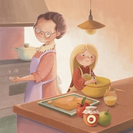 На кухне с бабушкой