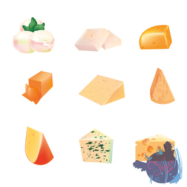 Набор иллюстраций сыра