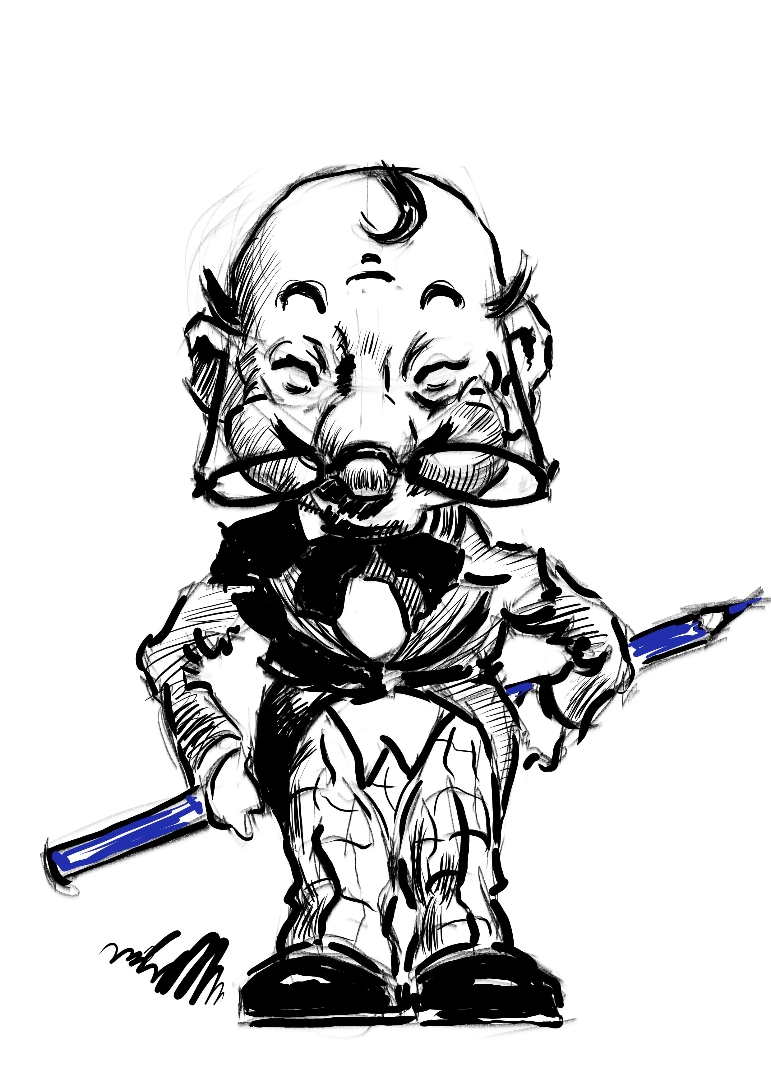 Иллюстрация Профессор в стиле карикатура | Illustrators.ru