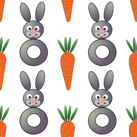 Кролик-погремушка и морковка