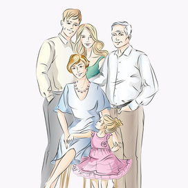 Семейная иллюстрация на заказ