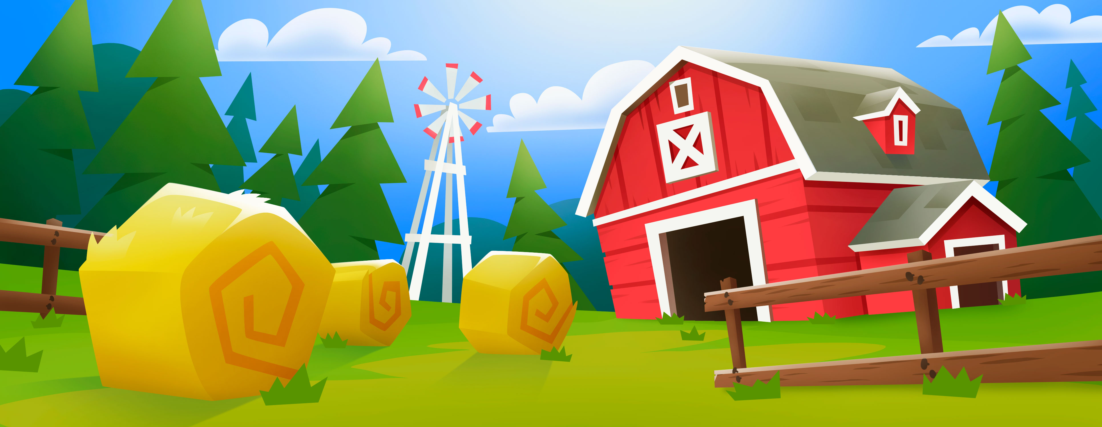 Иллюстрация Задний фон для игры Ферма в стиле 2d | Illustrators.ru