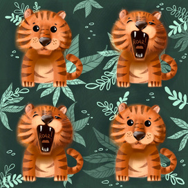 Pattern little tigers 