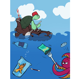 Морские обитатели vs пластиковые отходы