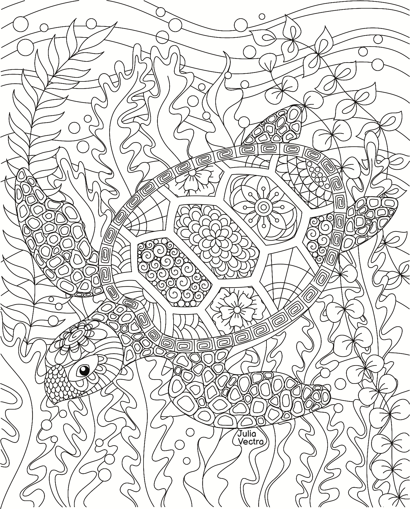 Раскраски Черепаха — Большая коллекция — 100 изображений